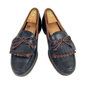 Allen Edmonds Leather Loafers Men's 9.5 D Black Woodstock Slip On Shoes Keltie